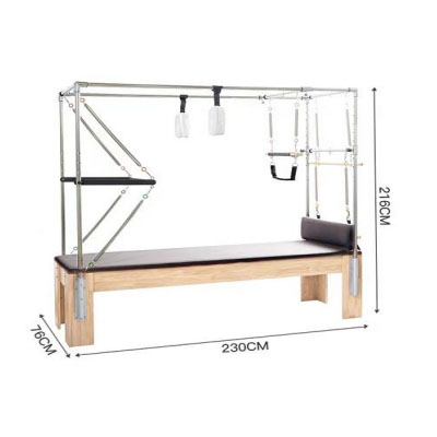 Thai Oak Cost-Effective Cadillac Pilates Reformer with 201 Stainless Steel Tower