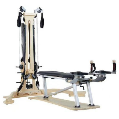 North American Maple Multi-Functional Pilates Reformer with Integrated Accessories