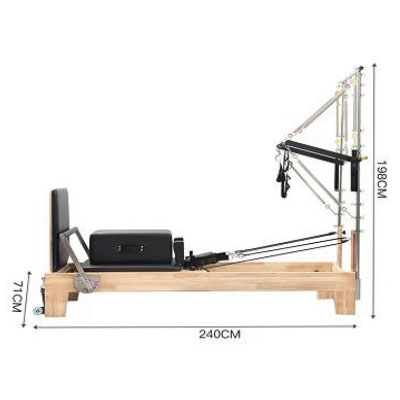 Thai Oak & 304 Stainless Steel Pilates Reformer - Premium Commercial Professional High-End Model